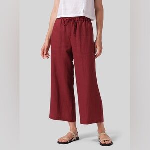 Kut from the Kloth Maroon straight leg linen blend Pants